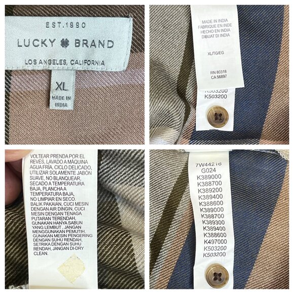 Lucky Brand Women Plaid Button-Up Shirt XL Multi-Color Viscose Modal Casual - Picture 12 of 16